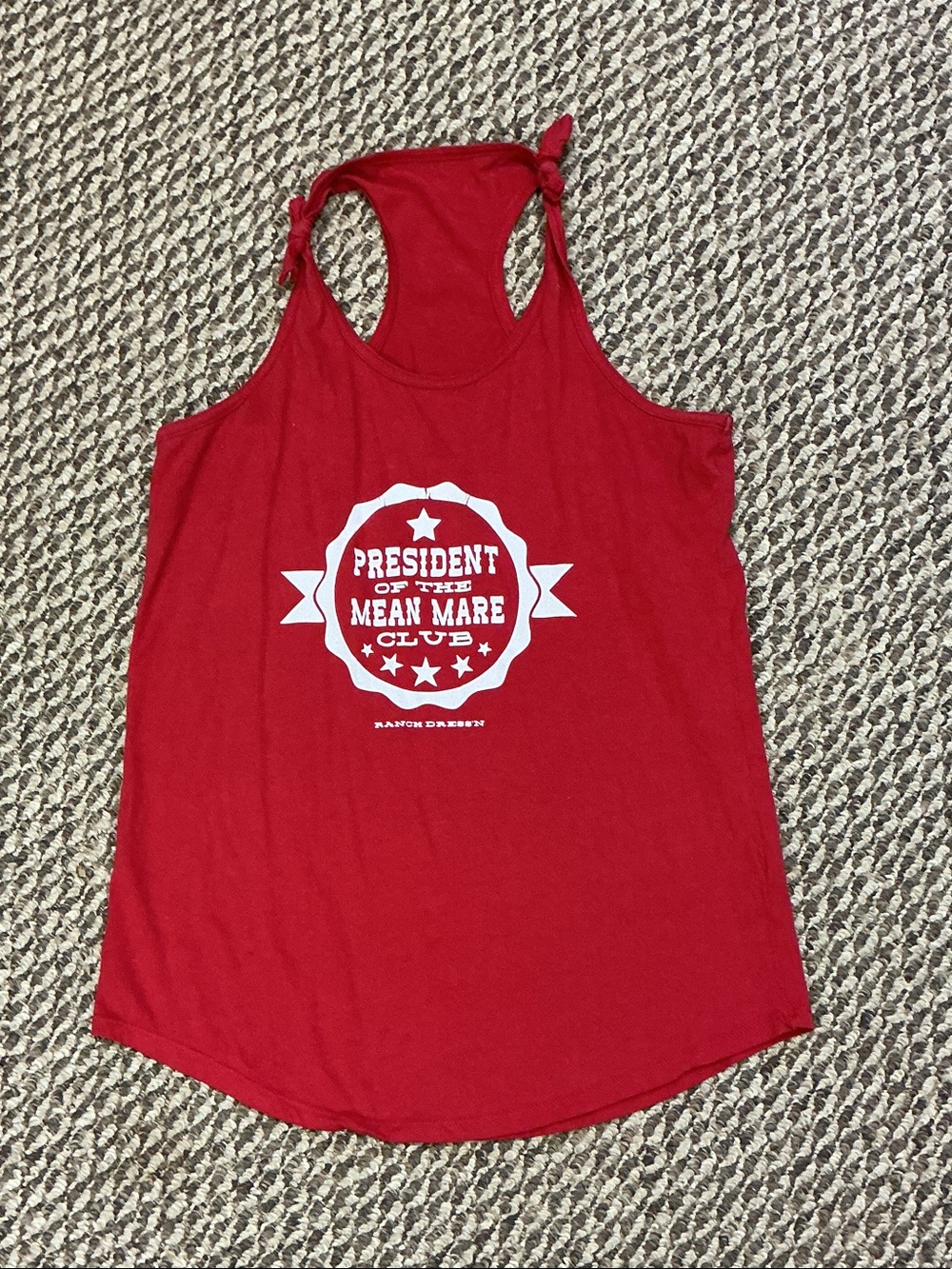 Ranch Dressn “President of the Mean Mare Club” Racerback Tank Top size XL